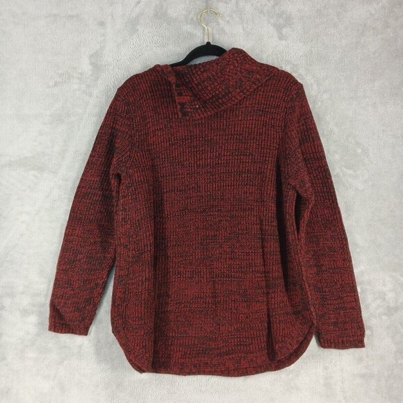 NWT $49 Style&Co Fall Ribbed Sweater LARGE(12-14) Cowl Neck Pullover Burgundy - Picture 7 of 10